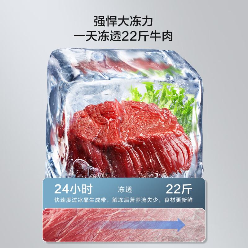 Hisense 206-liter dual-temperature household freezer first-class energy-efficiency refrigeration and freezing dual-purpose independent partition quick-freezing small freezer BCD-206NUD refrigerator