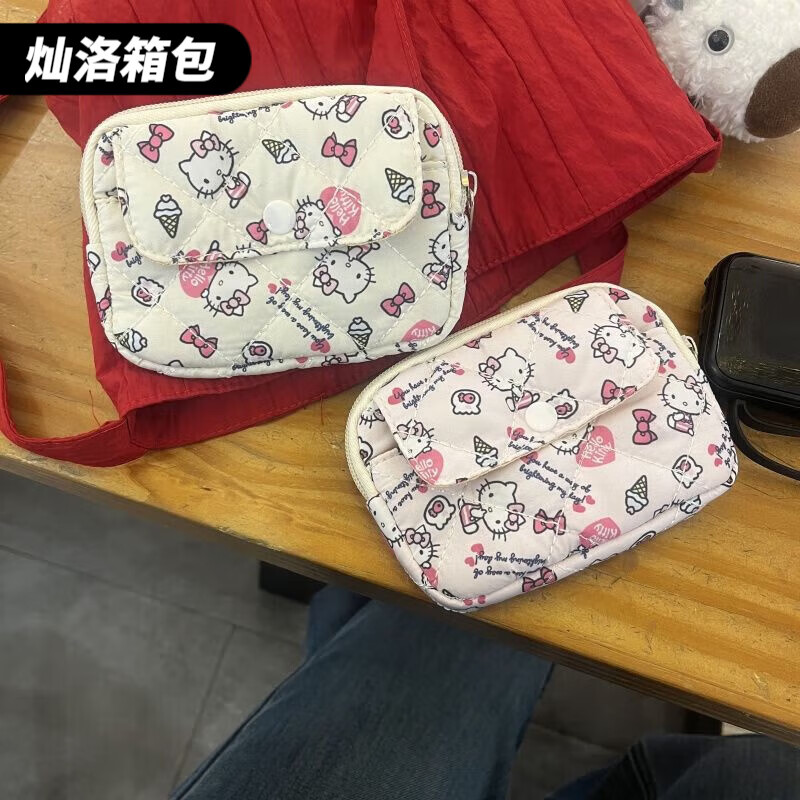 Ye Yu 2025 new KT cat small card bag, versatile and high-looking coin purse, headphone bag, key bag, CCD storage bag, off-white