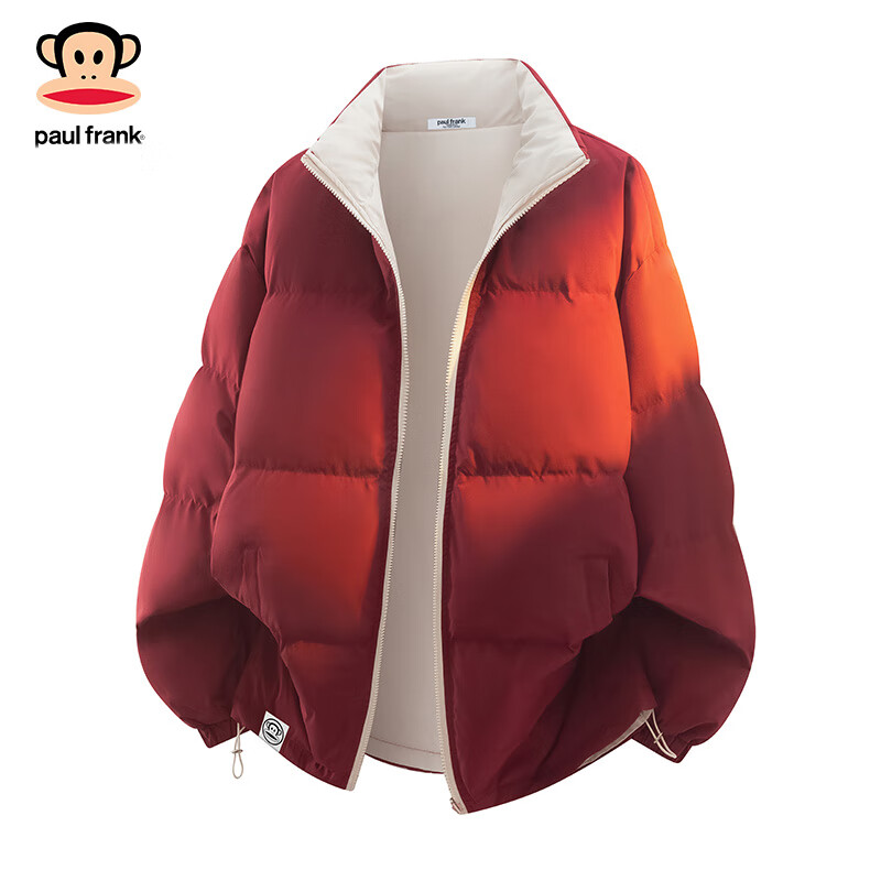 Paul Frank Down Jacket Men's Winter New Reversible Jacket Men's Couple Jacket Men's Top Burgundy L