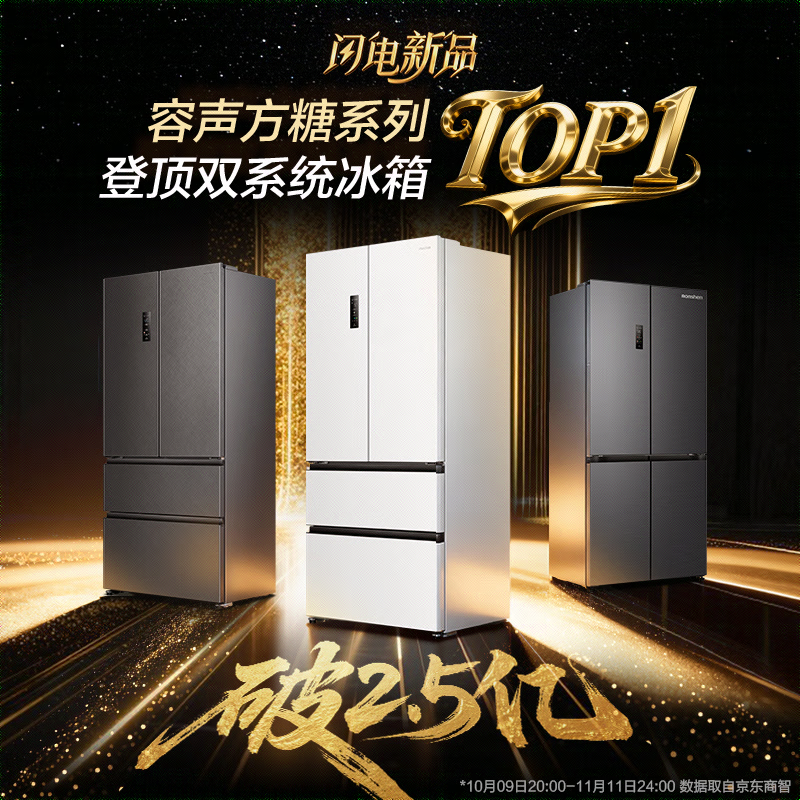 Rongsheng Tangtang 505L cross-door refrigerator dual-system cycle active sterilization ultra-thin embedded first-level energy efficiency frost-free gray BCD-505P60CZMAD national subsidy World Cup BCD-505P60CZMAD gray national subsidy