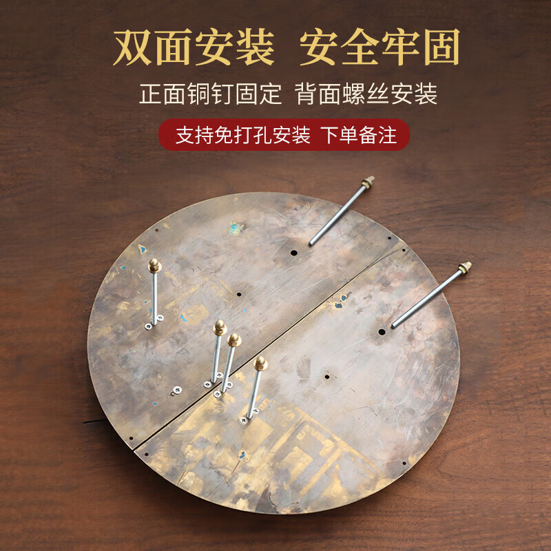 Fengxi antique door lock handle hand-style copper door knocker villa courtyard wooden door bolt handle 35cm thickened bronze color (base card 3.0mm)