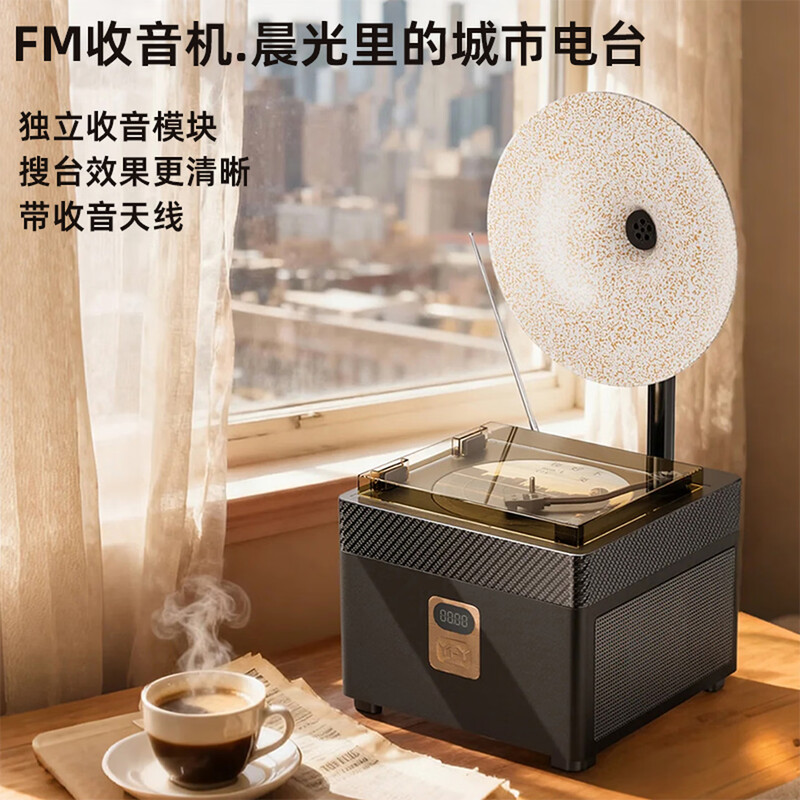 Yun Feiyang CD player fever-grade CD player DVD player VCD player retro Bluetooth audio U disk speaker FM radio CD record player home all-in-one birthday gift walnut with official green