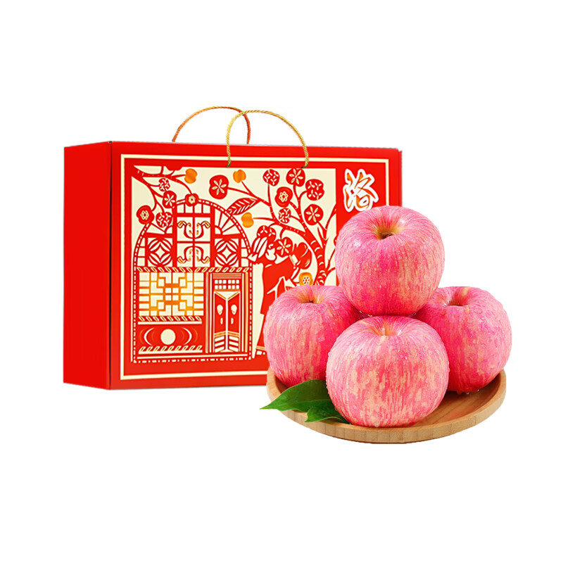 Jingdi Dalochuan Apple Red Fuji Apple Shaanxi Fruit New Year Gift Box 12 Extra Large Fruits 7 Jin 85mm + Straight from the Source