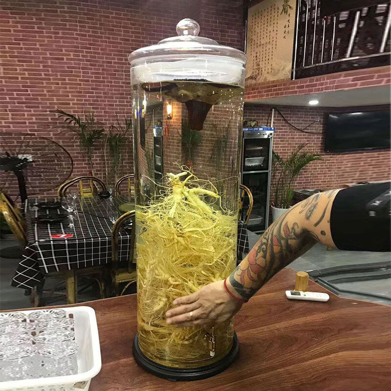 LZJV imported quality glass sealed jar from Japan, special wine bottle for soaking wine with thickened ginseng, 70 catties single bottle, diameter 25cm