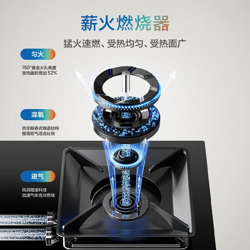 Robam's new all-purpose top-equipped Vulcan stove C5S natural gas timed anti-dry stove gas stove smoke stove linkage gas stove embedded double stove 59B8D