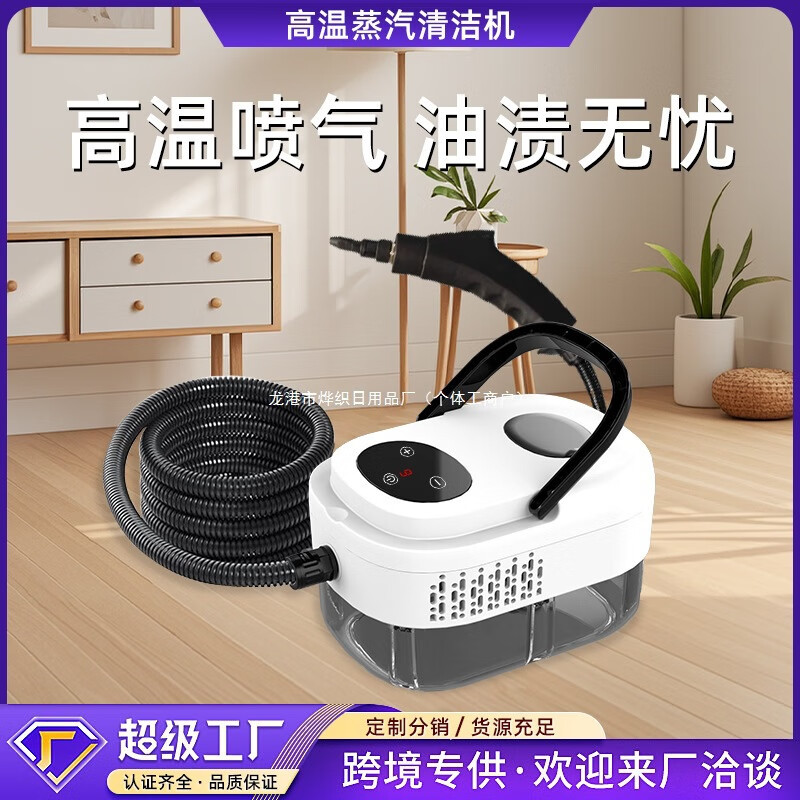 Wenzhi cross-border LCD multi-functional range hood high pressure and high temperature steam cleaner portable household disinfection all-in-one machine white button model European regulations