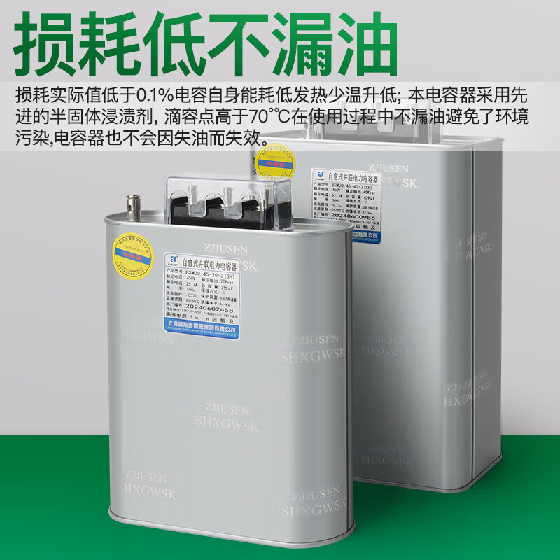 Shanghai Viscon compensation parallel power capacitor 0.45-20-3 30-3 40 50 15Kvar SH Viscon BSMJ0.525-60-3