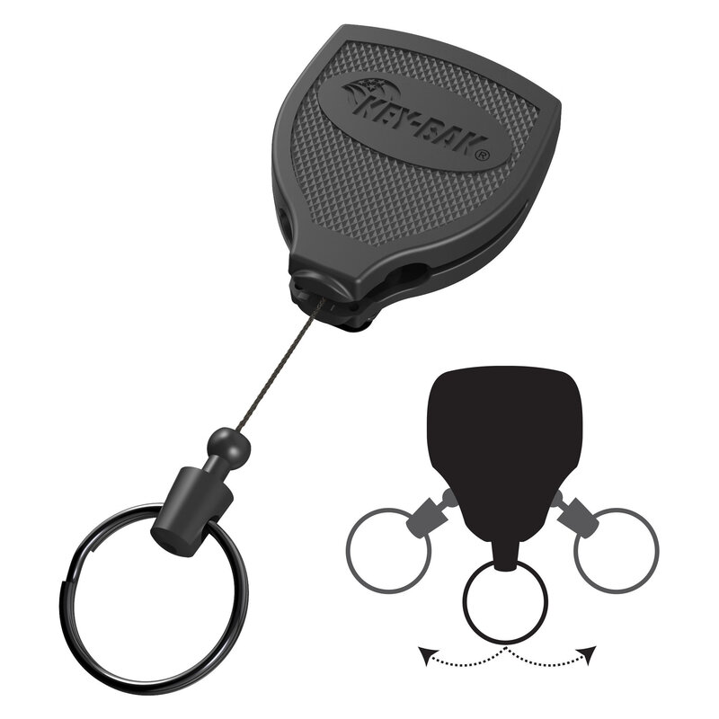 Key-bak SUPER48 Plus HD Keychain Retractable Black