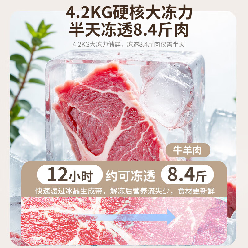 AUX refrigerator double-door household cross-door four-door multi-door large-capacity household refrigerator electronic temperature control ultra-thin and embeddable first-class energy efficiency 426 upgraded double-door odor purification and sterilization