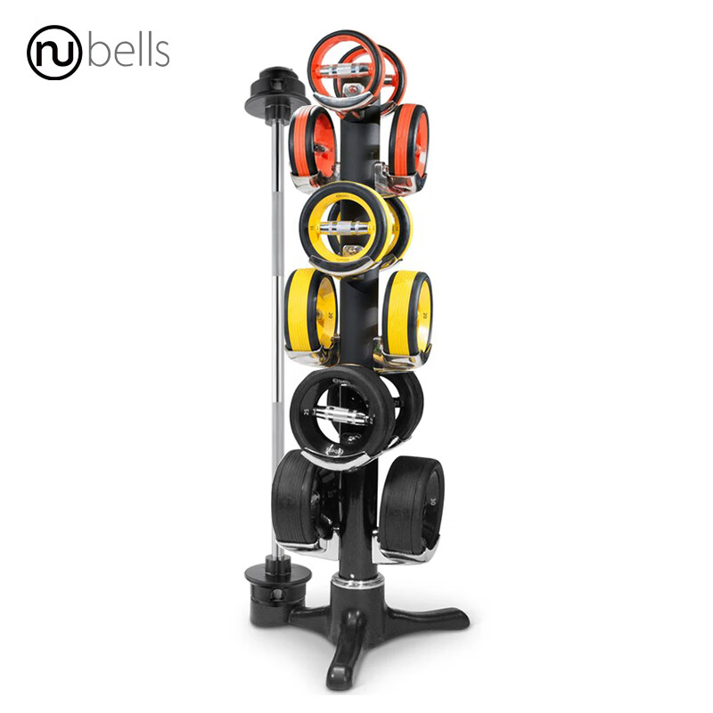 OEMG German imported quality Nubells vertical 6 sets of dumbbell set barbell combination multi-functional rotatable Christmas tree A9005-2 orange 66KG More