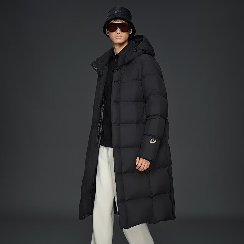 Gao Fan and Tian Xuning same style black gold goose down jacket with function 5.0 eight grid 2025 new down jacket black 2XL