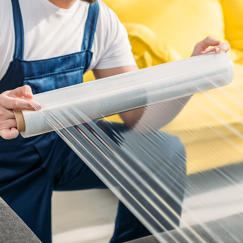 Zhouyou stretch film packaging film 50cm wide film weight 2.5kg*4 rolls full box high viscosity packaging film pe stretch film transparent film box