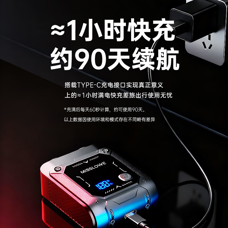 MISSLOWE Germany Electric Shaver Men's Shaver 2025 New Practical Portable Model Boyfriend Father New Year Valentine's Day Dad Boyfriend Husband Birthday Gift Gift Mecha Gentleman Gray Smart Digital Display + Travel Storage Box