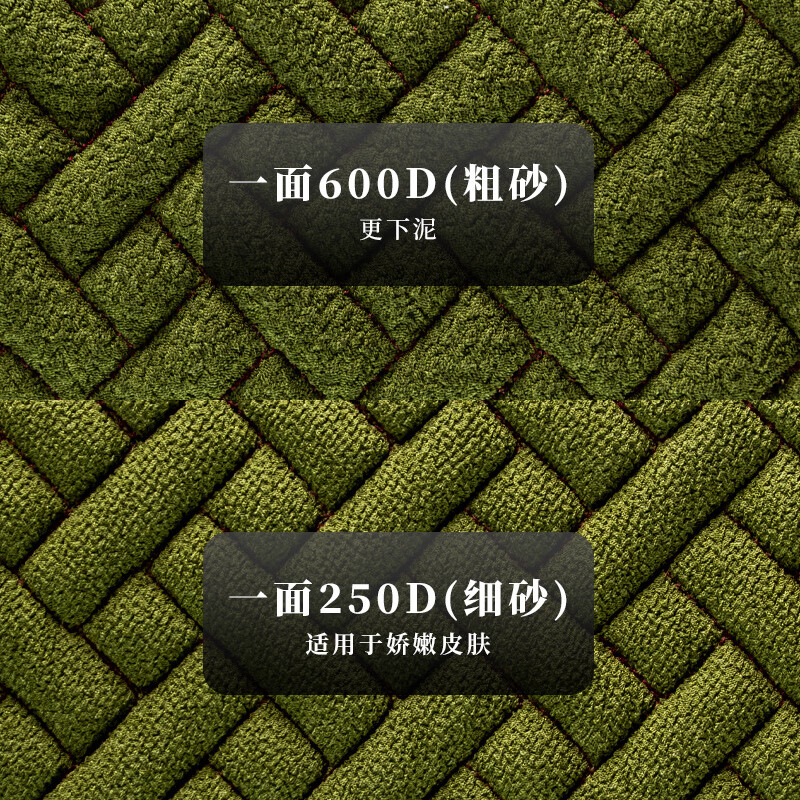 Shijanu Men's Special Back Rubber Strong Mud Remover Double-sided Coarse Sand Household Second Generation Reinforced and Thickened Thick and Thick Double-sided Black