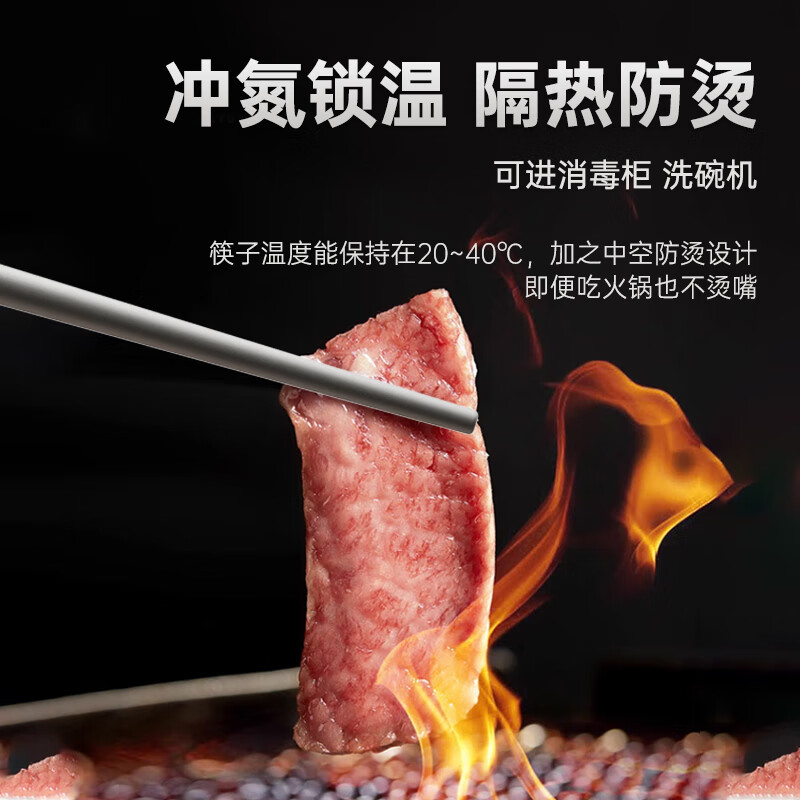 WCZ German pure titanium chopsticks for home use 2025 new anti-slip healthy chopsticks pure titanium anti-mildew chopsticks exclusive pack-color 10 pairs