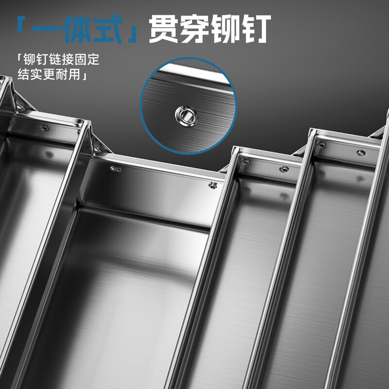 HYUNDAI stainless steel tool box multi-functional three-layer folding household storage box thickened industrial grade large hardware storage box