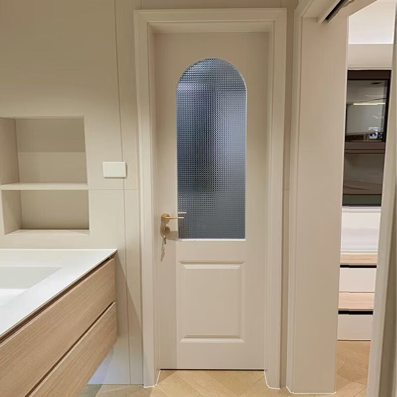 French solid wood paint door soundproof bedroom door custom whole house set villa wooden door walnut model A