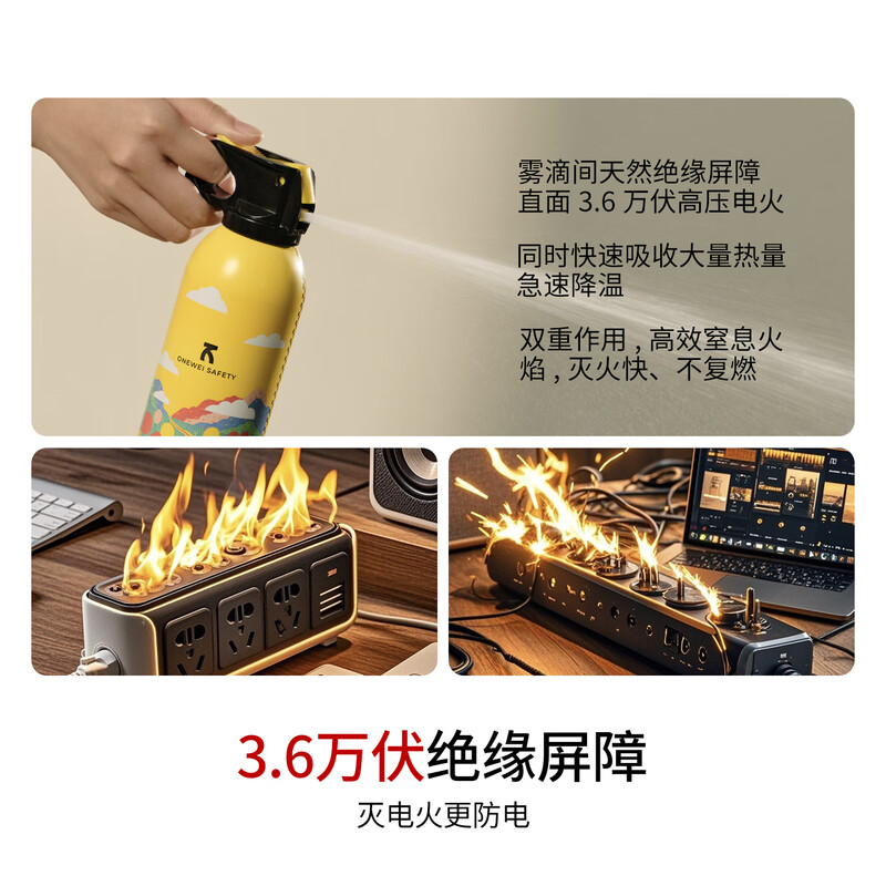 ONEWEI SAFETY car fire extinguisher small car dealer special water-based household portable fire extinguisher national fire protection 3c certification