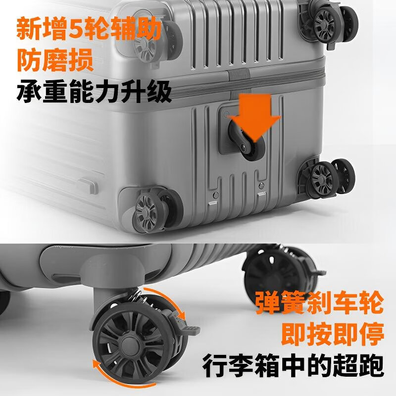 SGG suitcase girls large capacity trolley case cute suitcase universal wheels thickened iron gray 26 inches