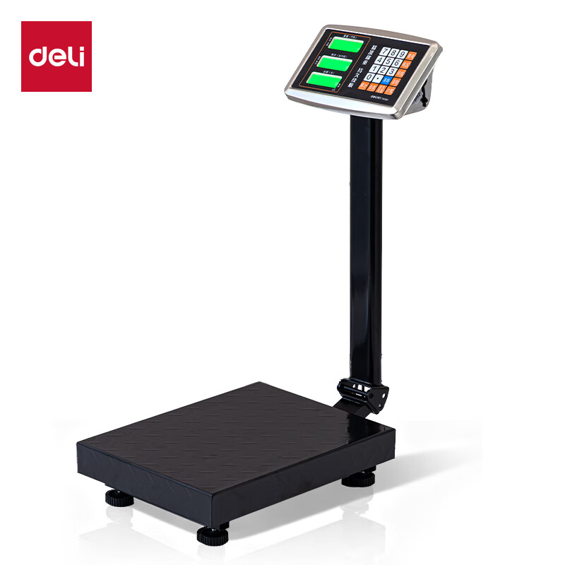 Deli rechargeable platform scale electronic scale commercial high-precision floor-standing vegetable selling electronic scale cargo scale pricing large industrial counting express scale TE920