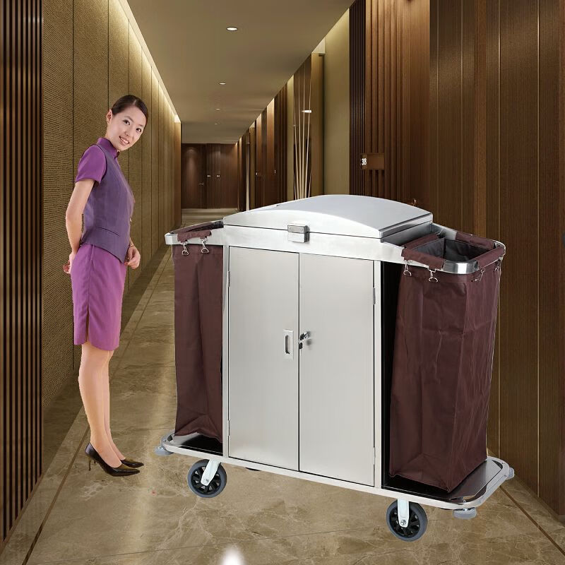 Bilateral service vehicle, hotel room service linen vehicle, room entrance vehicle, trolley collection vehicle, cleaning and cleaning vehicle, Baiyun plastic four-layer linen vehicle (express delivery)