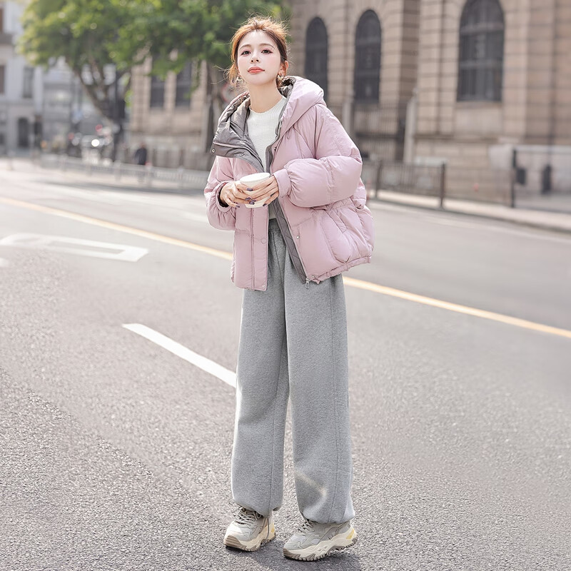 Sibaishe 90 velvet loose down jacket for women 2025 winter new style hooded long-sleeved single-breasted casual jacket