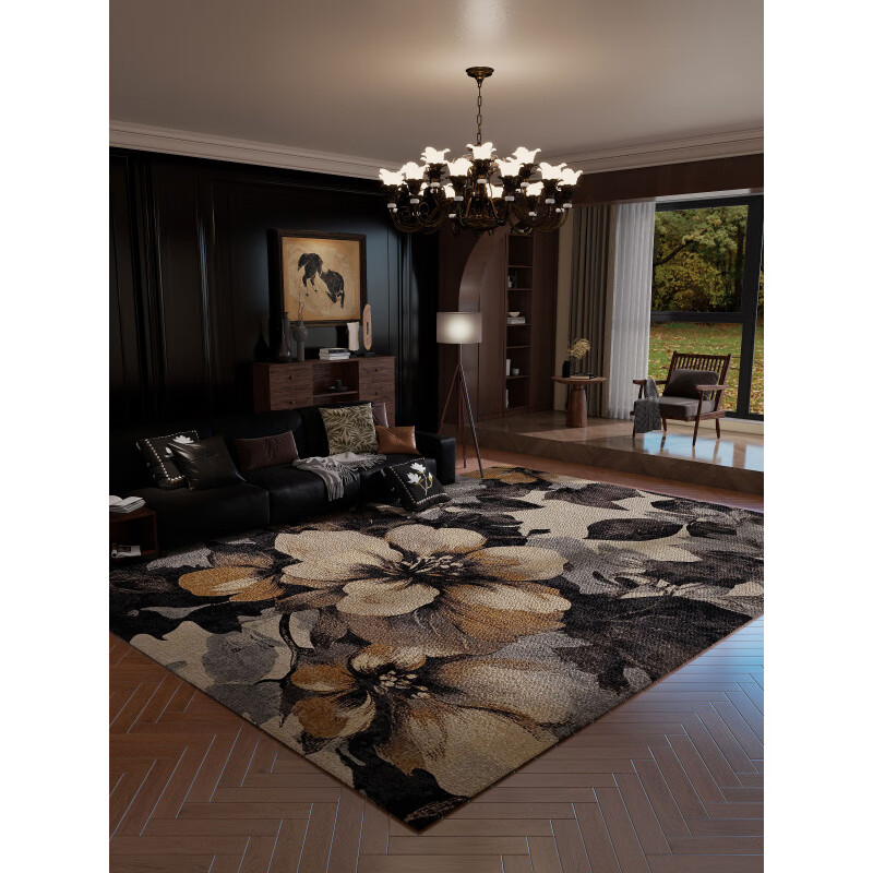 FABTP carpet living room 2025 new style no-wash and wipeable light luxury high-end French retro carpet sofa coffee table bedroom carpet Lianwei 160cm*230cm (healthy and environmentally friendly)