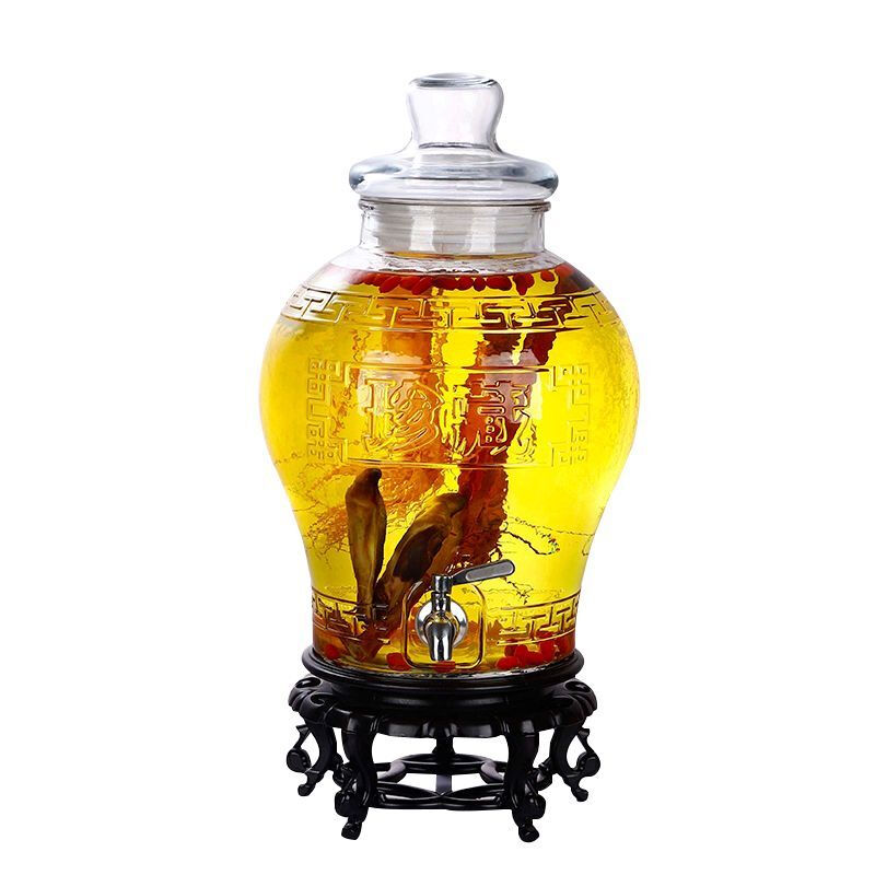 Zixi 5kg 10kg wine glass bottle with faucet, sealed and thickened household wine jar, special wine bottle, collection 5kg water capacity thickened bottle, no faucet, empty bottle