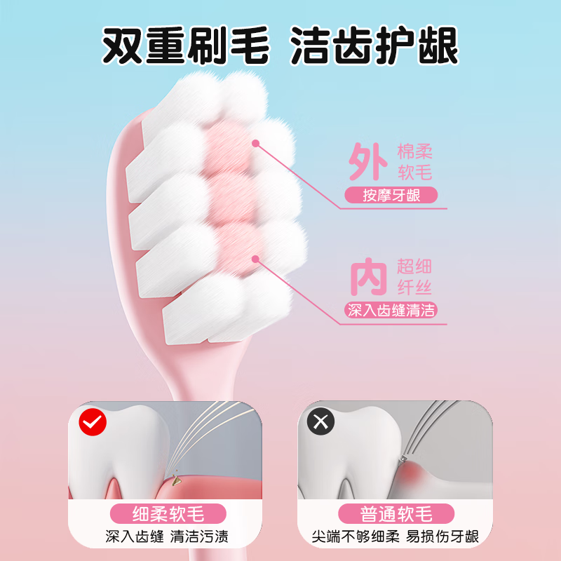 Dinosaur Doctor (PROTEFIX) adult anti-sensitivity toothbrush wide head ultra-fine soft bristle cotton-feel brush tooth cleaning family pack 1 barrel 8 pieces