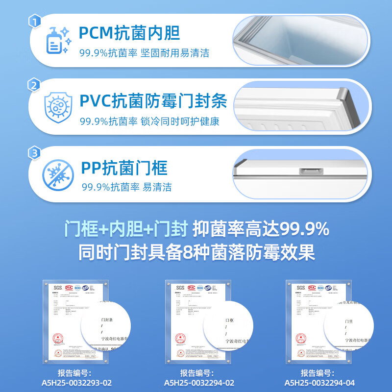 Polar Bear (BEIJIXIONG) Freezer Commercial Horizontal Large Capacity Freezer Household Refrigerated Freezer Single and Double Temperature Display Cabinet Copper Pipe Parts Hot Selling Recommendation 438 Dual Temperature Level 1 Energy Efficiency Upgraded Copper Pipe Parts