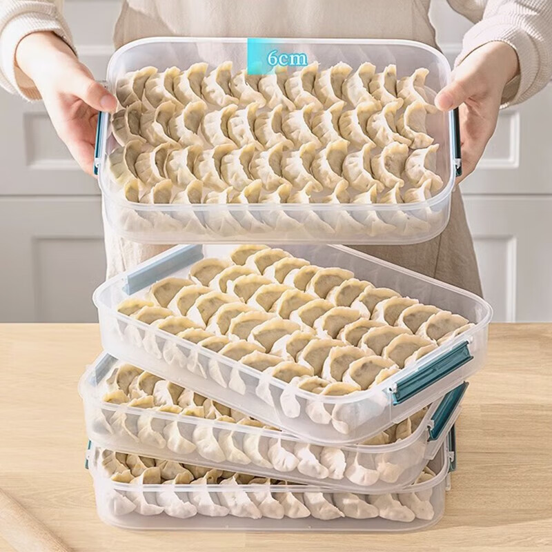 Wild pigeon dumpling box food-grade freezing special sealed crisper dumplings and wontons quick-frozen home kitchen refrigerator storage box dark blue 2 layers can hold 120 dumplings default