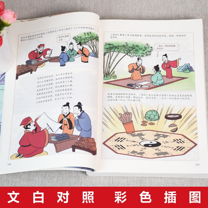 The comic explains the complete 3 volumes of Zhuangzi's I Ching and the Tao Te Ching. It is really easy to get started with the I Ching. It is really easy to get started with the basic knowledge of the 64 hexagrams of Chinese traditional culture.