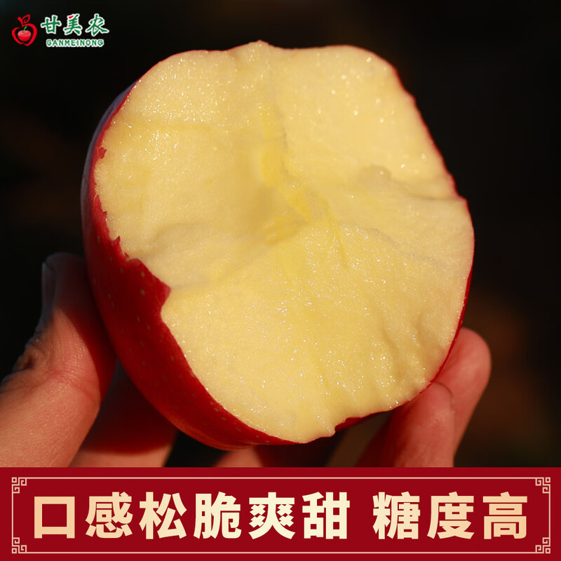 Ganmenong Tianshui Red Fuji Apple Gift Box Qinjingning Fuji Gansu Apple Strips Red Slices Red Fruit Crisp, Sweet and Juicy 9-10 Large Fruits 5 Jin (Single Fruit 230g+)