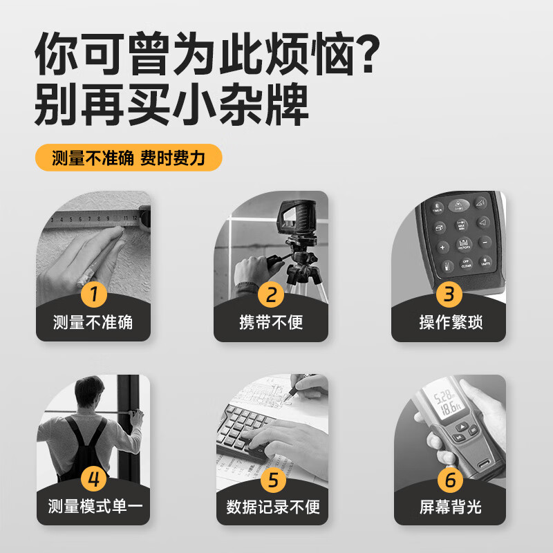 People's high-precision laser range finder handheld indoor and outdoor room measuring instrument electronic ruler multiple measurement modes 120 meters