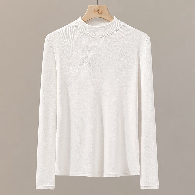 Shechi simple round neck knitted bottoming shirt women's 2025 winter new solid color temperament long-sleeved T-shirt