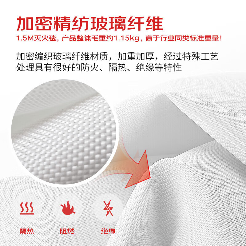 Jufeng Warrior Fire Blanket Special National Standard Certification for Fire Fighting Commercial Kitchen Household Home Emergency Escape Equipment Flame Retardant Fireproof Mat National Standard Quality/Government and Enterprise Procurement/Fire Protection
