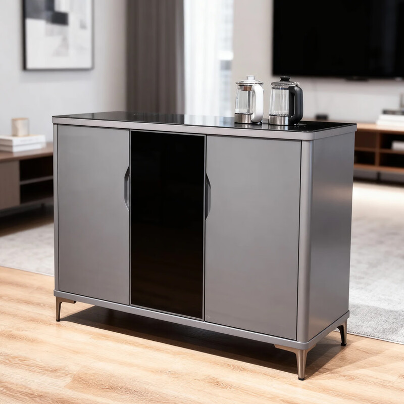 Zetian tea bar machine with large refrigerator refrigeration and refrigeration office commercial health tea brewing disinfection voice intelligent tea cabinet gray hot and cold three-door upgraded large refrigerator (health tea brewing)