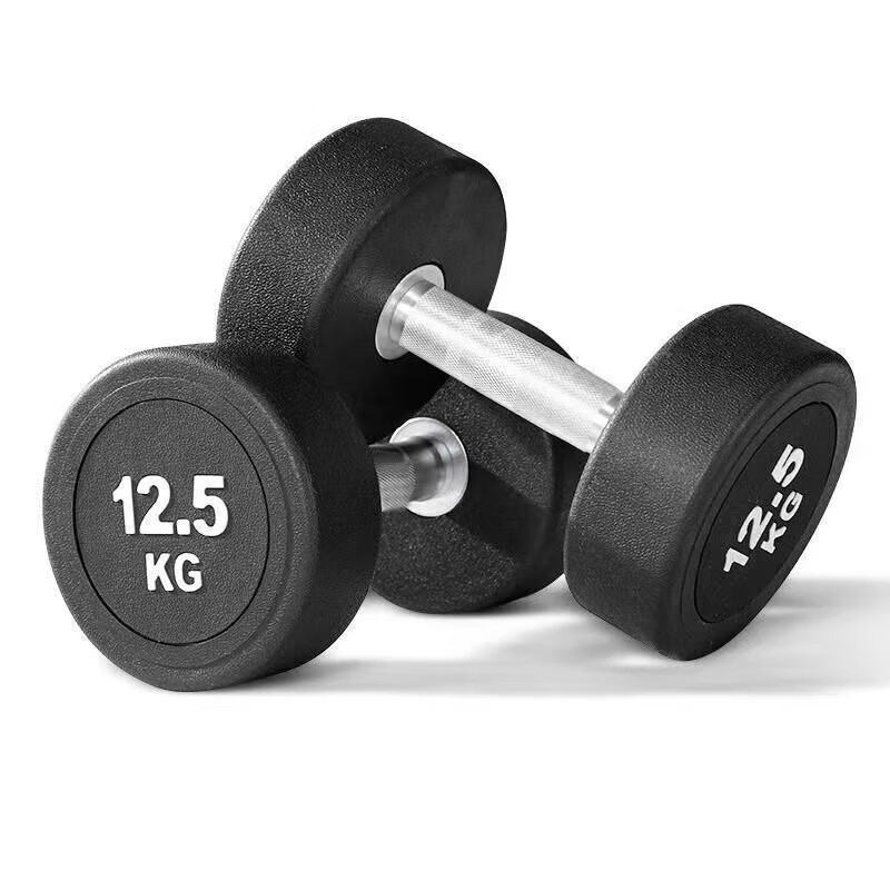 New PEV coated dumbbell kettlebell round head men's fitness dumbbell solid home trainer sports equipment 7.5 KG PEV outer layer steel inner core 1 piece