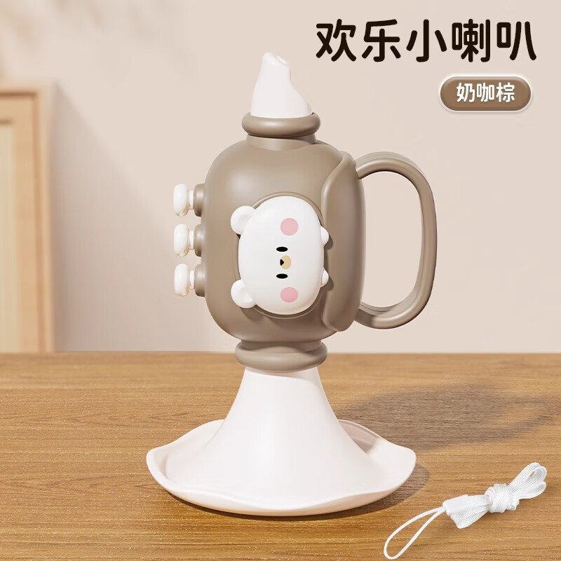 ZOZX trumpet children's 0-3 years old toy baby blowing music trumpet harmonica blowing whistle can be blown cute duck trumpet lemon yellow comes with a hanging neck rope