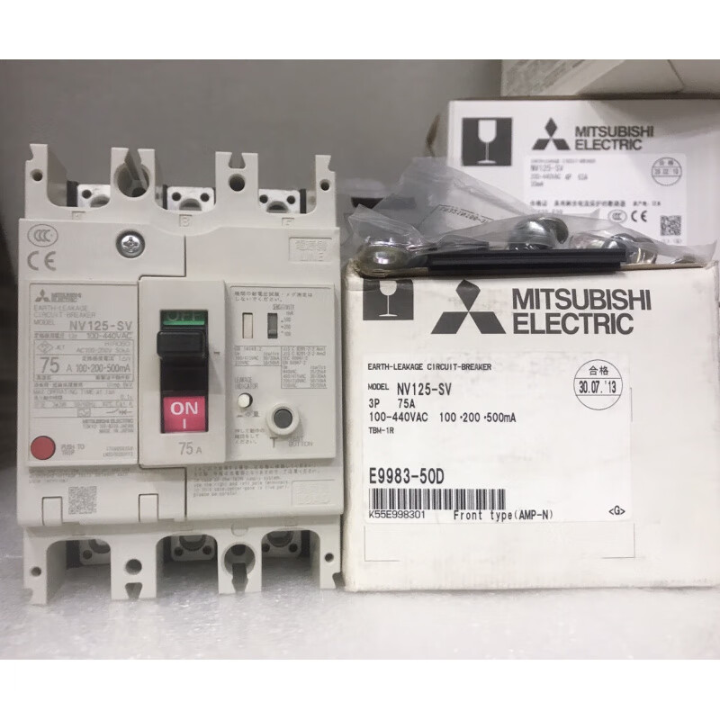 Mitsubishi three-phase four-wire leakage HV 4P 3P100.200.500mA30mA 60A 4p
