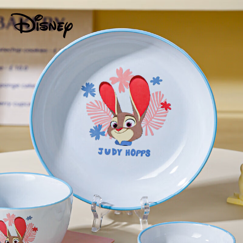 Zootopia Colorful Series Ceramic Tableware 8-inch Ceramic Dinner Plate Judy Rabbit 8-inch Dinner Plate*1