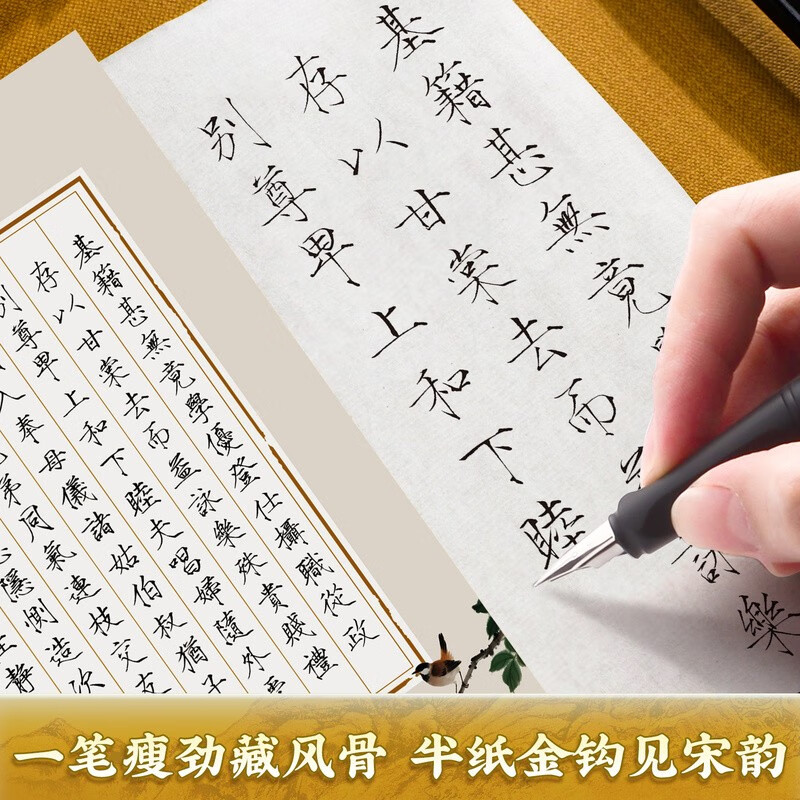 Huaxia Ten Thousand Volumes Song Huizong's Regular Script Thousand-Character Pen Regular Script Practice Copybook Hard-pen Calligraphy Copying and Tracing Red Traditional Chinese Characters Tutorial for College Students and Beginners to Tracing Red