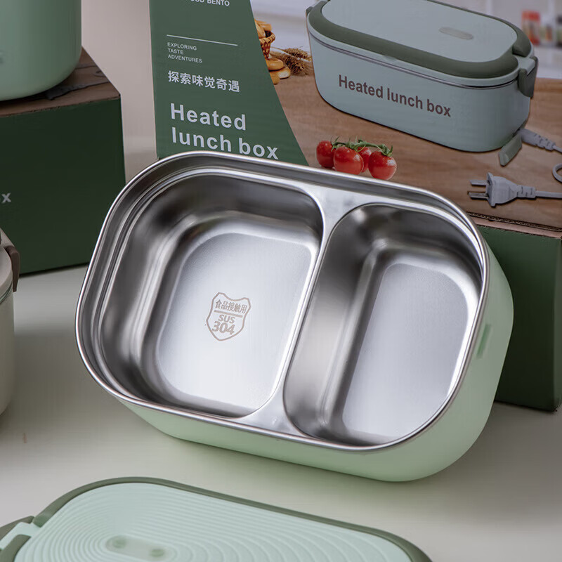 Xiaomi White Electric Heated Lunch Box Constant Temperature 304 Portable Office Workers Dormitory Student Lunch Box No Water Filling Heated Insulated Lunch Box Milk Coffee Color 304 Constant Temperature Lunch Box 1.2L