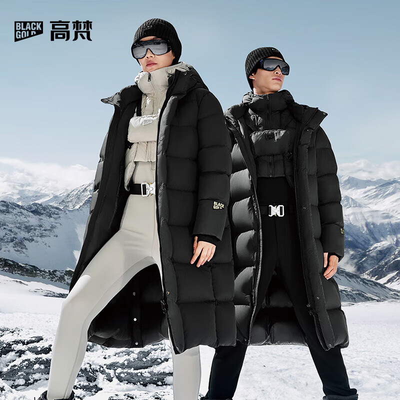 Gao Fan and Tian Xuning same style black gold goose down jacket with function 5.0 eight grid 2025 new down jacket black 2XL