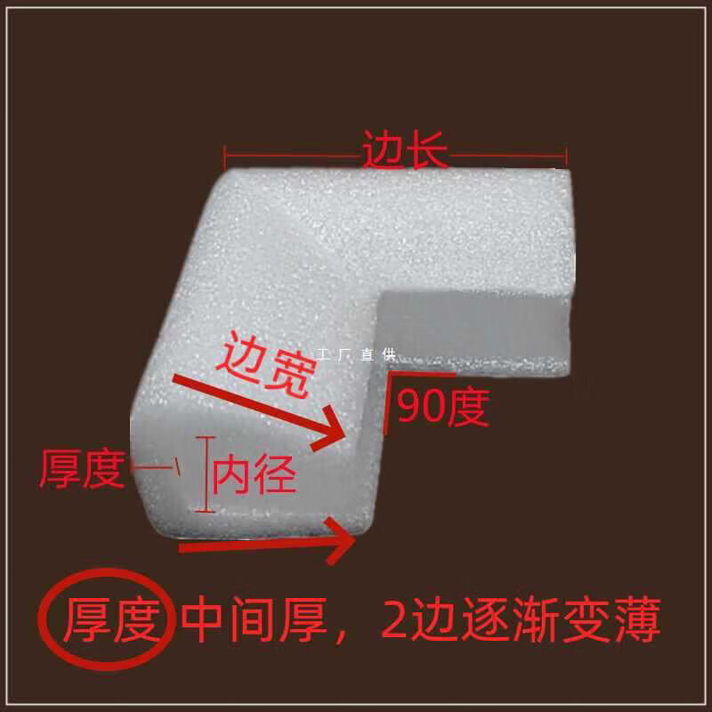 Corner protector U-shaped anti-collision U-shaped right angle Pearl cotton picture frame decoration photo frame packaging foam pearl cotton All the following options are packaged and shipped after vacuum compression