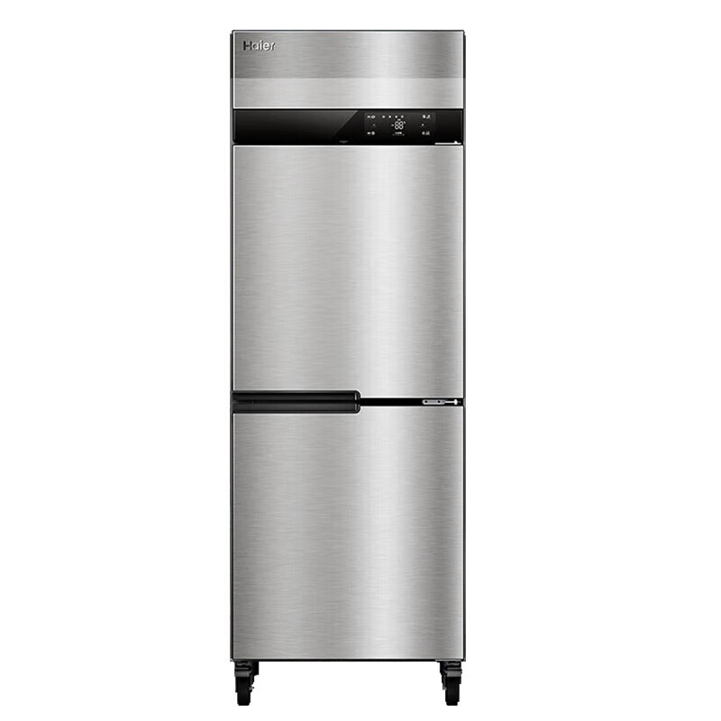 Haier kitchen refrigerator commercial vertical four-door\six-door freezer hotel canteen hotel restaurant back kitchen stainless steel copper tube large capacity 451 liters double door fully refrigerated air-cooled frost-free first-class energy efficiency