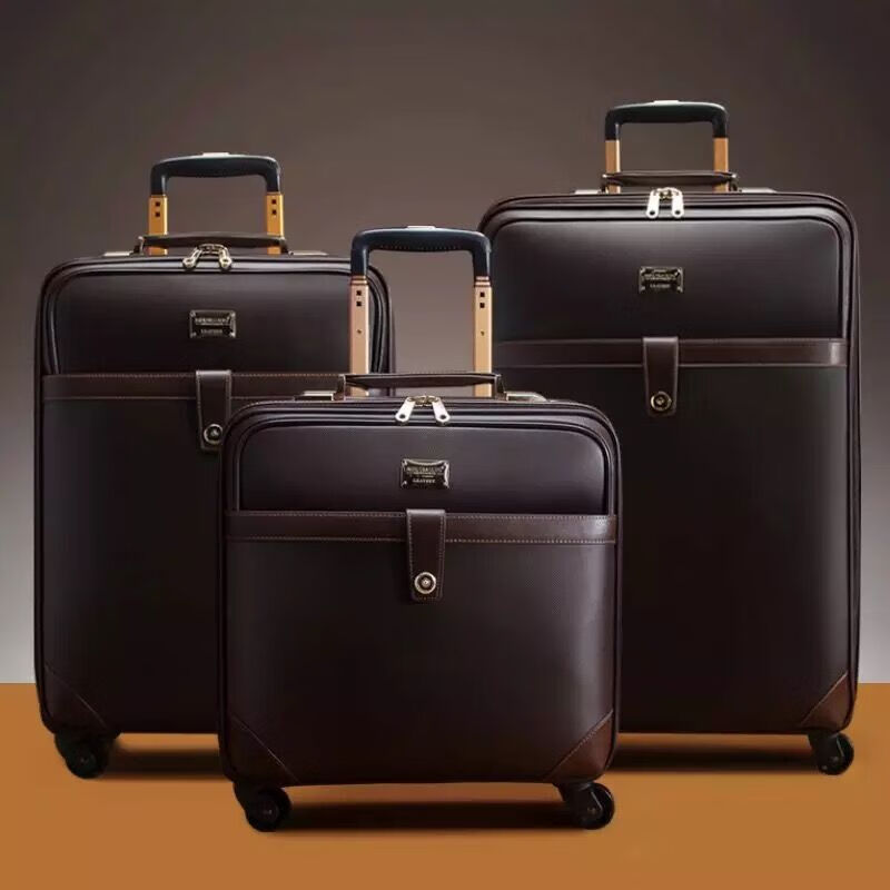 HANKE genuine leather trolley case, universal wheel suitcase, 16-inch business boarding suitcase, 20-inch men's and women's suitcase, 22-inch leather suitcase, 18 pattern color sub-master box, 22-inch vertical rectangular shape (required to be checked)