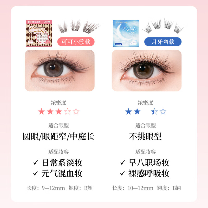 Oeiez glue-free false eyelashes, natural and natural simulated grafting, mother-like feeling, self-adhesive, non-picky, enlarged eyes, recommended by novices