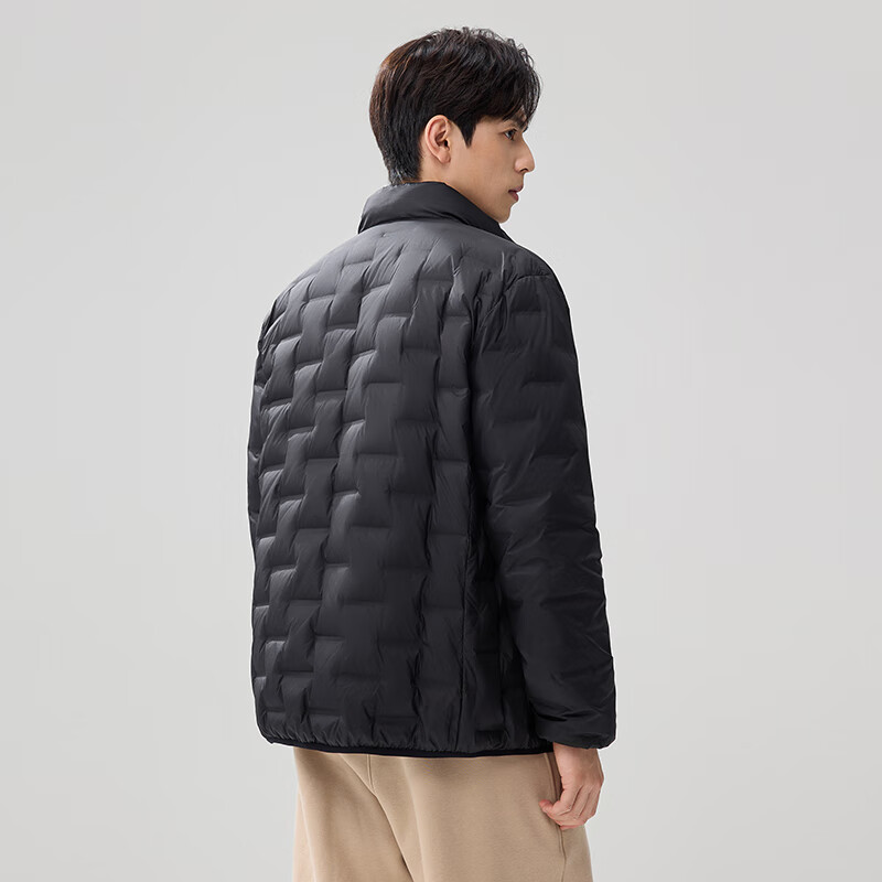 Snow Flying (SNOWFLYING) Lightweight Down Jacket Short 25 Autumn and Winter Stand Collar Casual Versatile Warm 90 Duck Down Jacket Men's Black XL