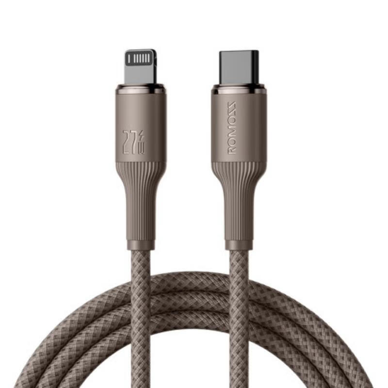 ROMOSS braided data cable PD27W suitable for Apple mobile phone 14 charging cable fast charging cable typec two meters Apple USB model lava smoke gray braided version 1.2 meters
